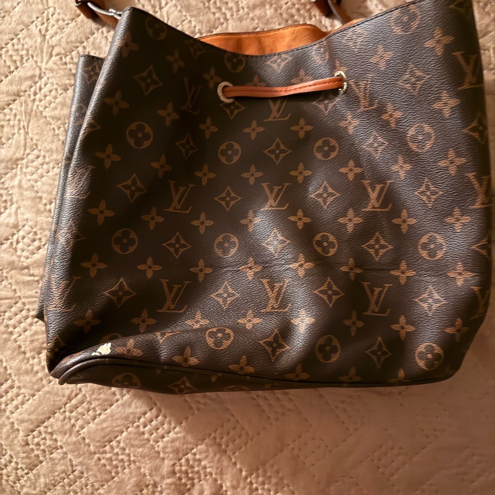 Source Unknown Dark Brown Monogram Shoulder Bag - image 1